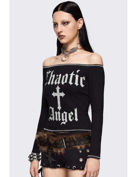 Chaotic Angel Long Sleeve Top - Minga London