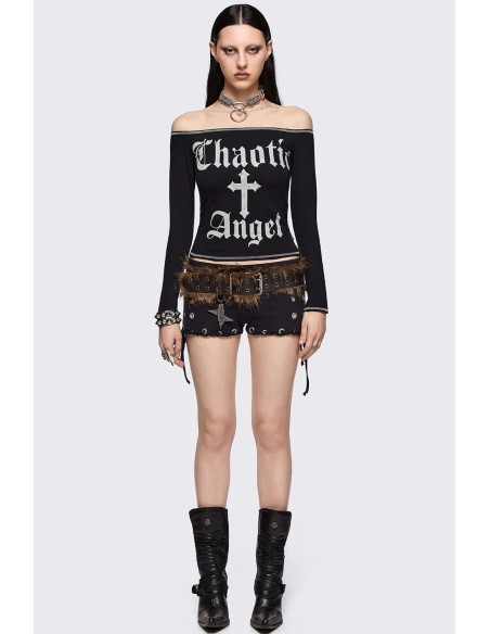 Chaotic Angel Long Sleeve Top - Minga London