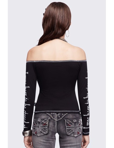 Look at Me Long Sleeve Top in Black - Minga London