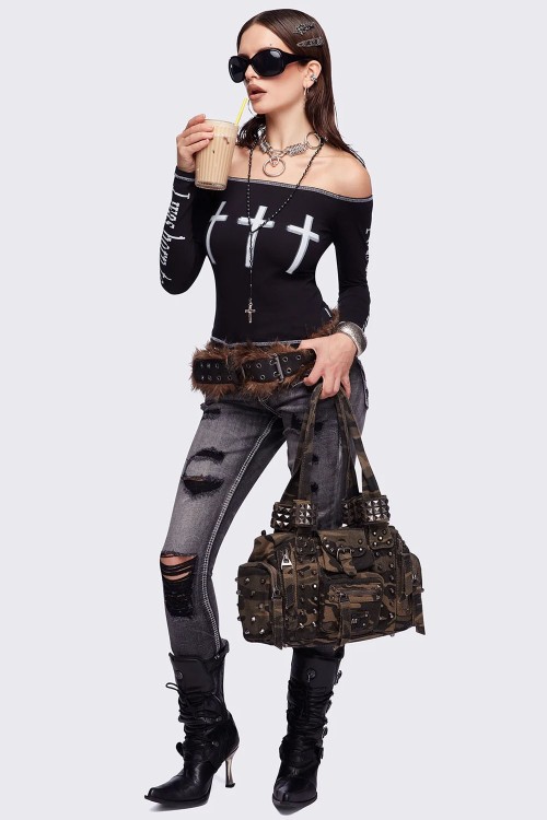 Top de Manga Larga Look at Me en Negro - Minga London