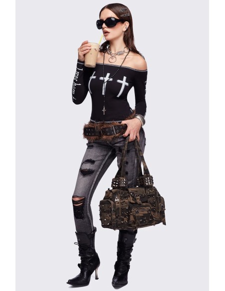 Look at Me Long Sleeve Top in Black - Minga London