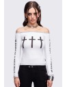 Look at Me Long Sleeve Top in White - Minga London