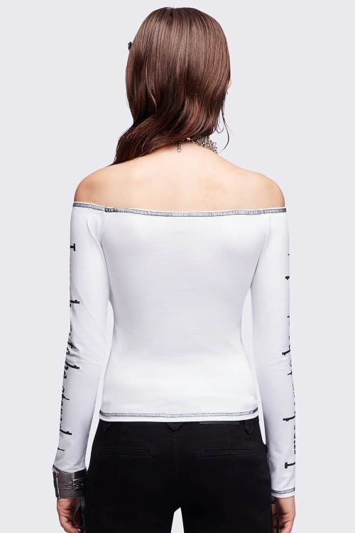 Top de Manga Larga Look at Me en Blanco - Minga London