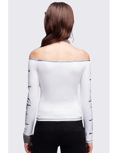 Look at Me Long Sleeve Top in White - Minga London