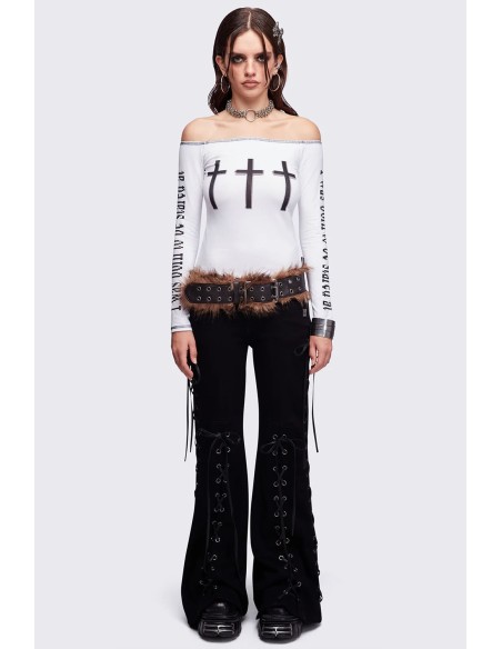 Top de Manga Larga Look at Me en Blanco - Minga London