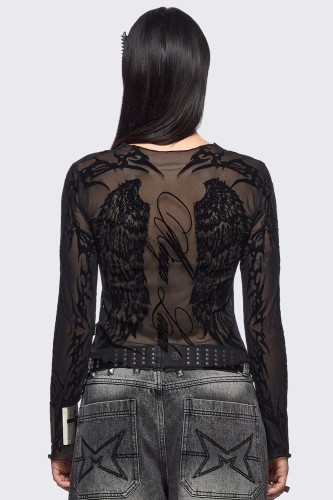 Wing it Mesh Top in Black - Minga London 2