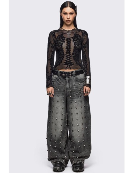 Wing it Mesh Top in Black - Minga London