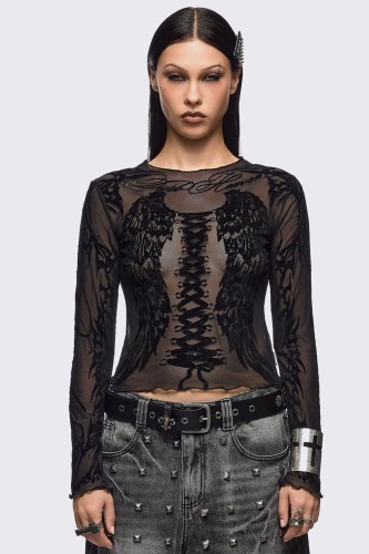 Top de Gasa Wing it en Negro - Minga London