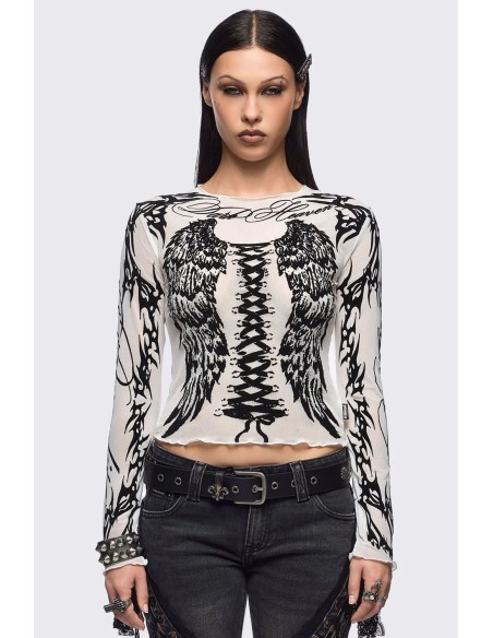 Top de Gasa Wing it en Blanco - Minga London