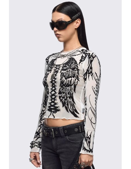 Top de Gasa Wing it en Blanco - Minga London