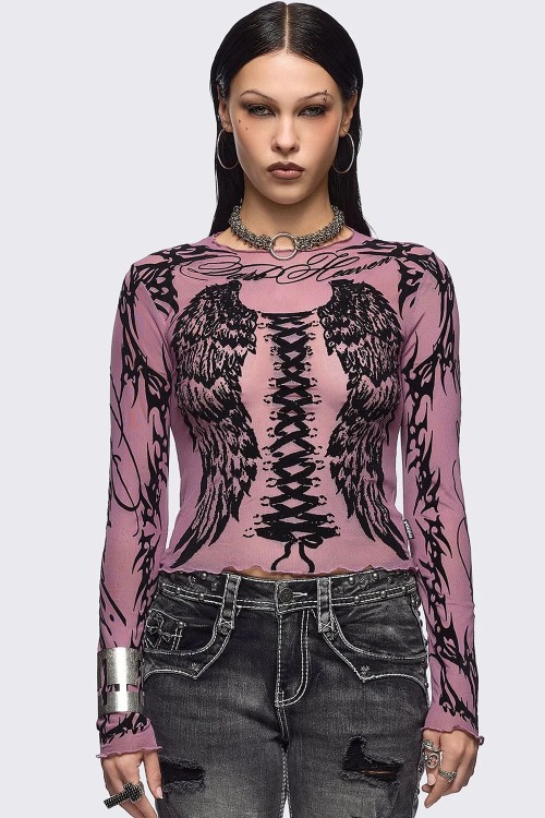 Top de Gasa Wing it en Rosa - Minga London