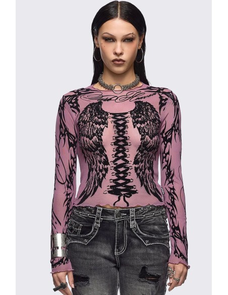 Top de Gasa Wing it en Rosa - Minga London