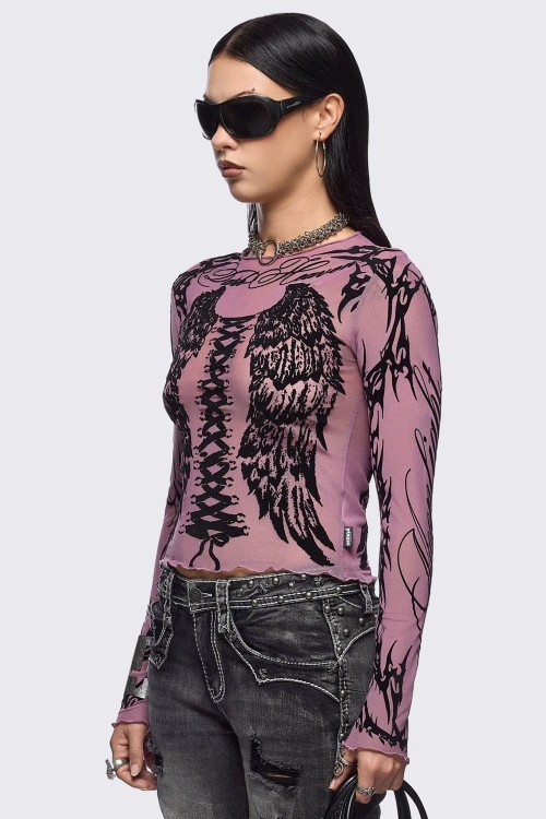 Top de Gasa Wing it en Rosa - Minga London
