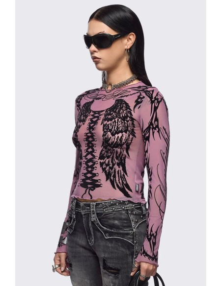 Top de Gasa Wing it en Rosa - Minga London