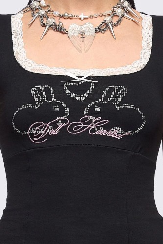 Camiseta Baby Tee Doll Hearted  - Minga London 2