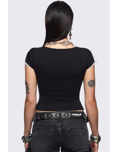 Camiseta Baby Tee Doll Hearted  - Minga London