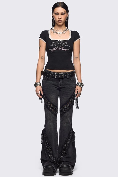 Camiseta Baby Tee Doll Hearted  - Minga London