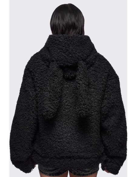 Fluff Borg Jacket with Bunny Ears - Minga London