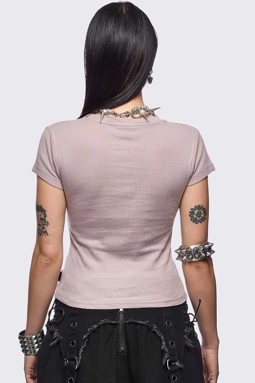 Camiseta Baby Tee IP Address en Rosa - Minga London