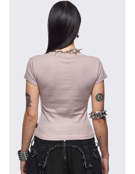 Baby Tee IP Address T-shirt in Pink - Minga London