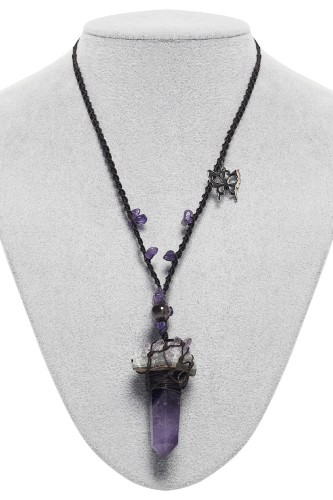 Mystic Crystal Necklace in Purple - Punk Rave
