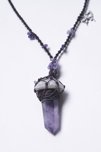 Mystic Crystal Necklace in Purple - Punk Rave 2