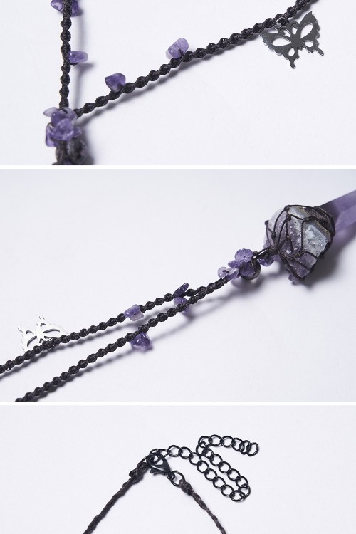 Collar Mystic Crystal en Lila - Punk Rave