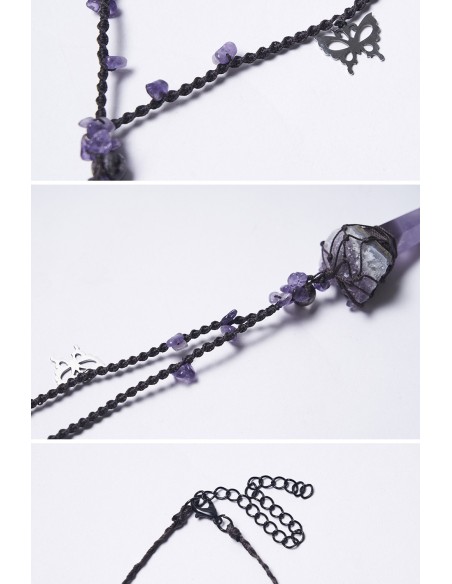 Collar Mystic Crystal en Lila - Punk Rave