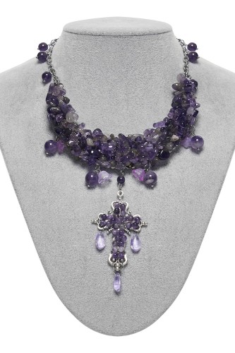 Collar Misty Cross en Lila - Punk Rave