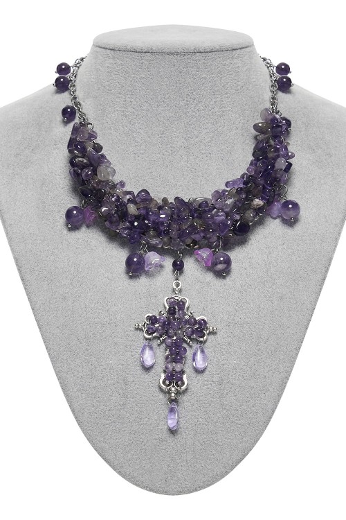 Collar Misty Cross en Lila - Punk Rave