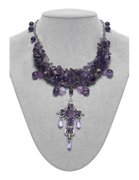 Collar Misty Cross en Lila - Punk Rave