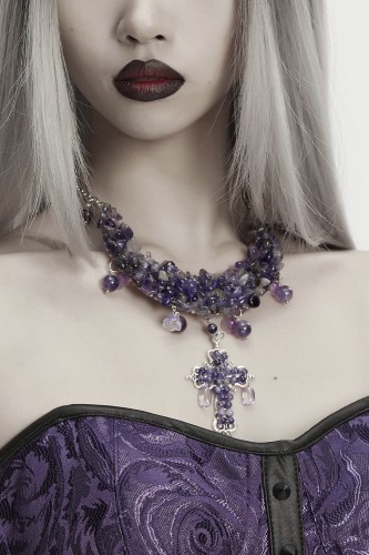 Collar Misty Cross en Lila - Punk Rave 2
