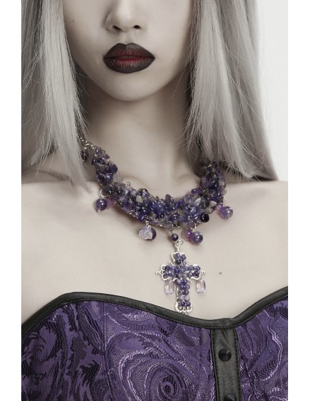 Collar Misty Cross en Lila - Punk Rave