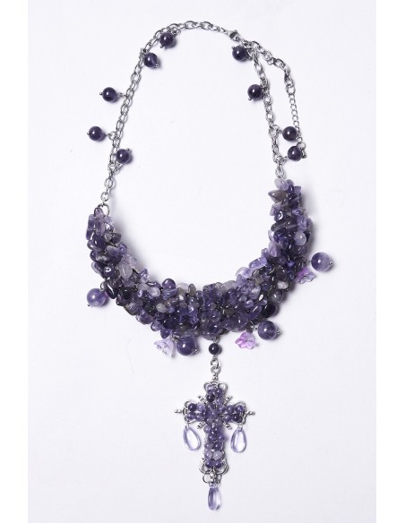 Collar Misty Cross en Lila - Punk Rave