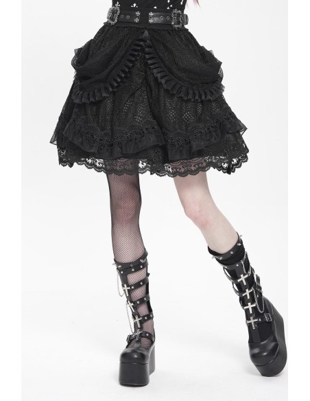 Dark Princess Skirt with Belt in Black - Devil Fashion