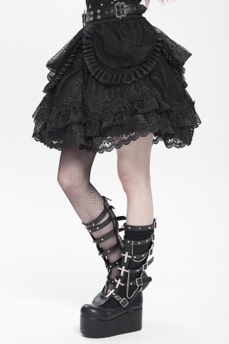 Dark Princess Skirt with Belt in Black - Devil Fashion 2