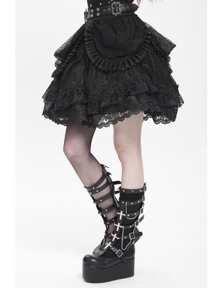 Dark Princess Skirt with Belt in Black - Devil Fashion