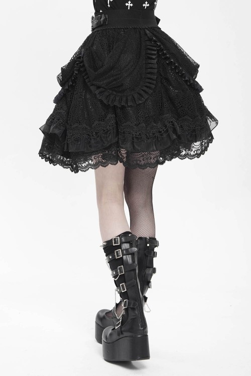 Falda con Cinturón Dark Princess en Negro  - Devil Fashion