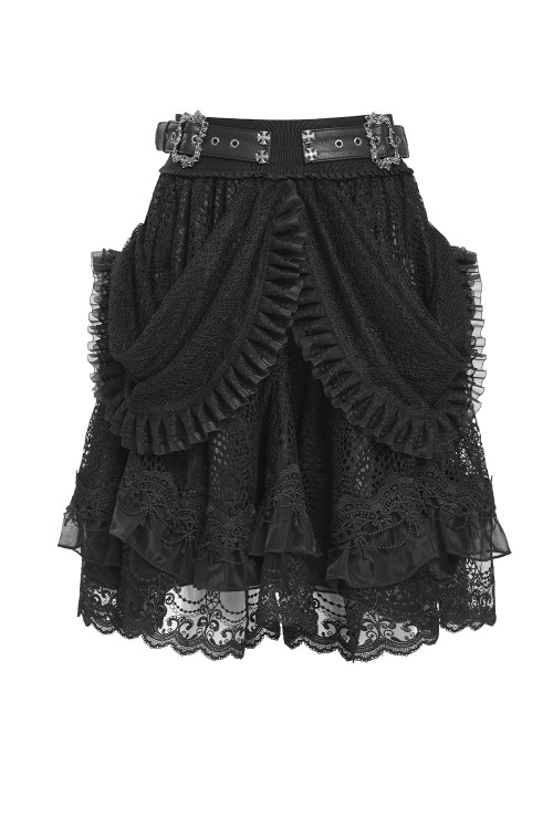 Dark Princess Skirt with Belt in Black - Devil Fashion