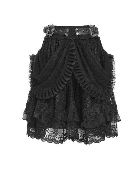 Falda con Cinturón Dark Princess en Negro  - Devil Fashion