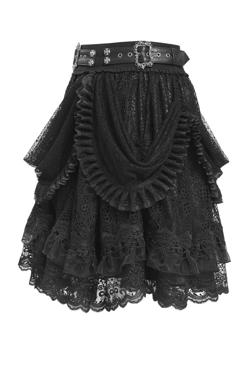Falda con Cinturón Dark Princess en Negro  - Devil Fashion
