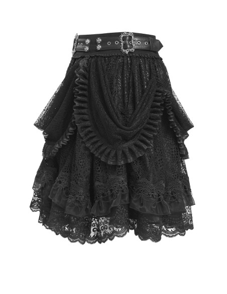Falda con Cinturón Dark Princess en Negro  - Devil Fashion