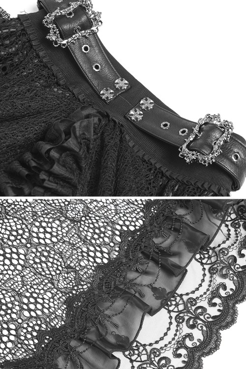 Dark Princess Skirt with Belt in Black - Devil Fashion