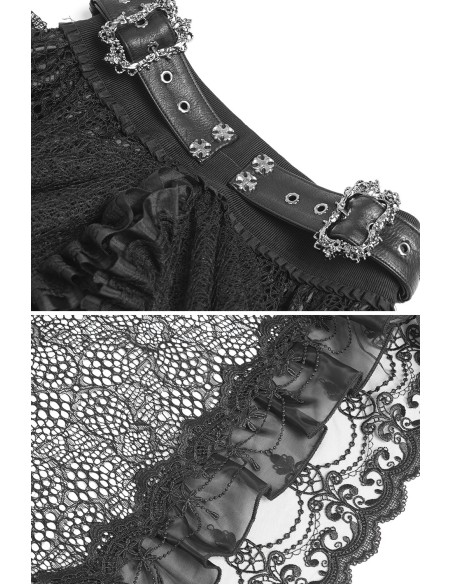 Falda con Cinturón Dark Princess en Negro  - Devil Fashion