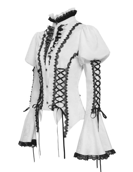 Madame Light Blouse in Black and White - Devil Fashion