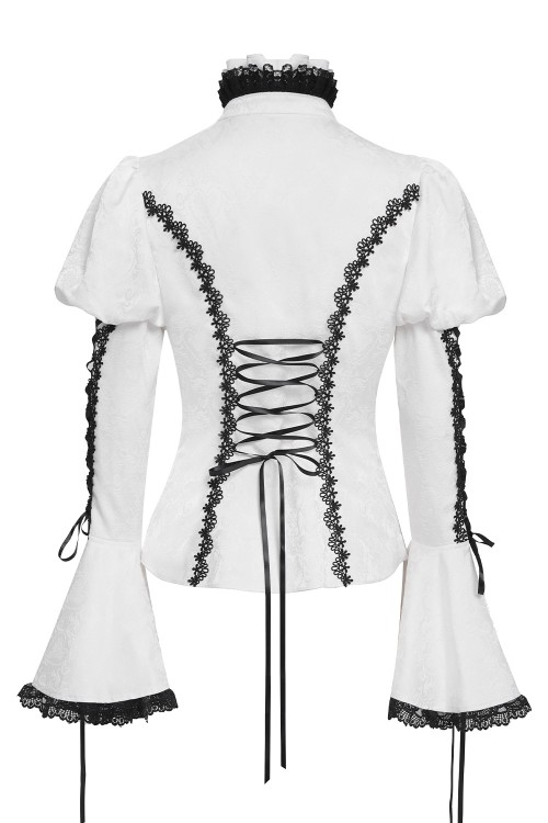 Madame Light Blouse in Black and White - Devil Fashion