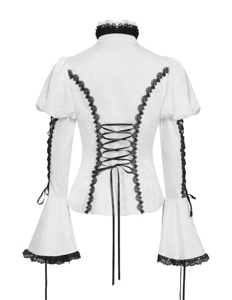 Madame Light Blouse in Black and White - Devil Fashion