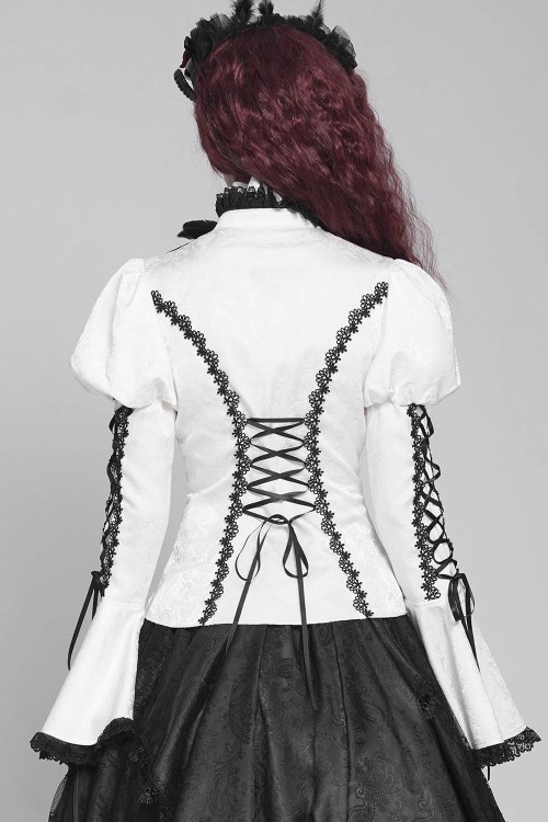 Madame Light Blouse in Black and White - Devil Fashion