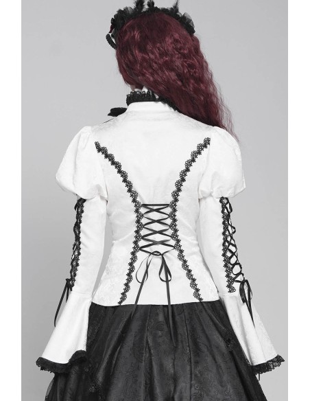 Madame Light Blouse in Black and White - Devil Fashion