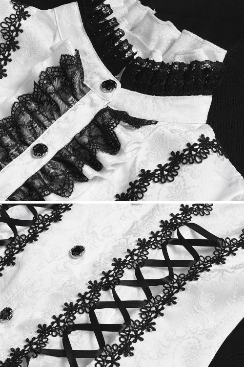 Madame Light Blouse in Black and White - Devil Fashion